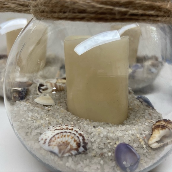 Fish Bowl Candle SET w/Sand & Real Shells - Picture 6 of 9